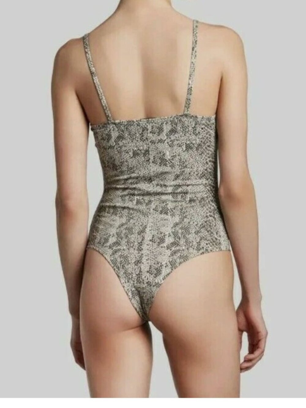 ATM Anthony Thomas Melillo Olive Snake-Print Bodysuit